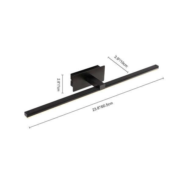 Thehouselights-Ultra-thin Bathroom Vanity Light Armed LED Wall Sconce in Brushed Black/White-Wall Lights-Black-80.5CM