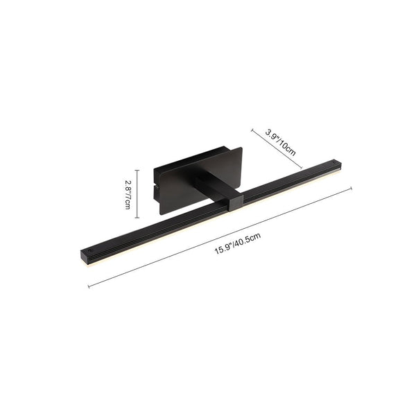 Thehouselights-Ultra-thin Bathroom Vanity Light Armed LED Wall Sconce in Brushed Black/White-Wall Lights-Black-80.5CM