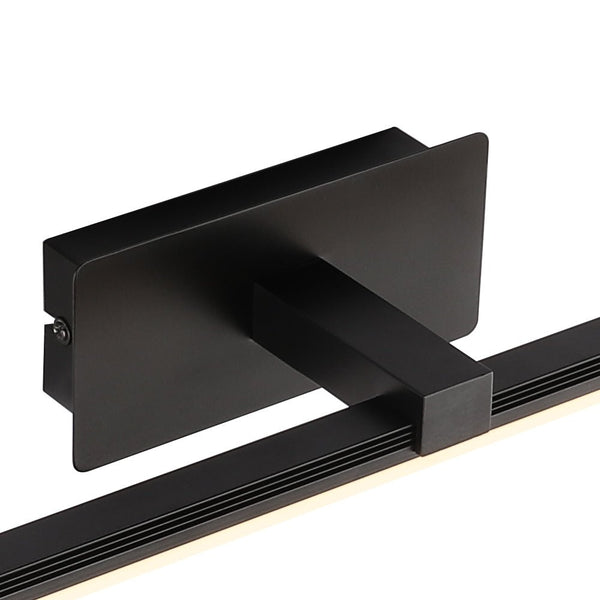 Thehouselights-Ultra-thin Bathroom Vanity Light Armed LED Wall Sconce in Brushed Black/White-Wall Lights-Black-80.5CM