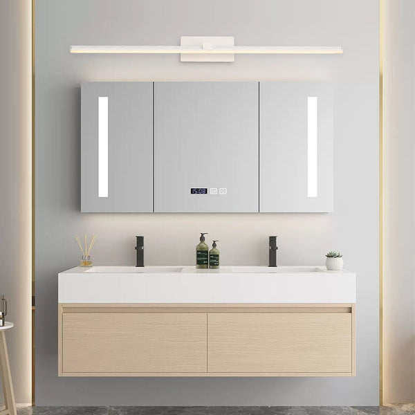 Thehouselights-Ultra-thin Bathroom Vanity Light Armed LED Wall Sconce in Brushed Black/White-Wall Lights-White-60.5CM