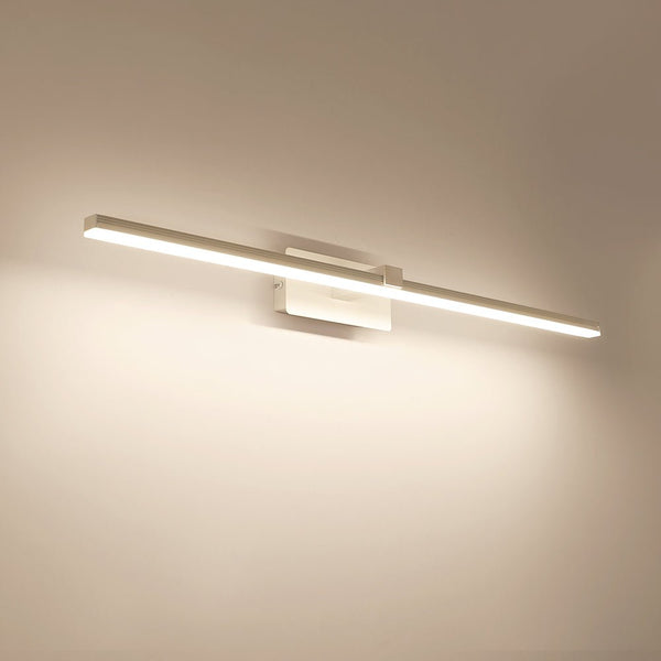 Thehouselights-Ultra-thin Bathroom Vanity Light Armed LED Wall Sconce in Brushed Black/White-Wall Lights-White-80.5CM