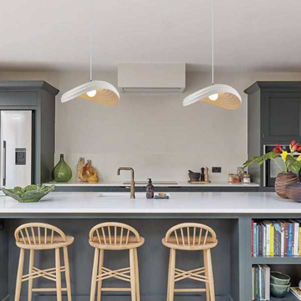 Thehouselights-Unique Layered Shape Curved Pendant Light-Pendant-Beige-