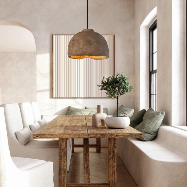 Thehouselights-Wabi-Sabi Bell-Shaped Pendant Lighting-Pendant-Brown-45 cm.