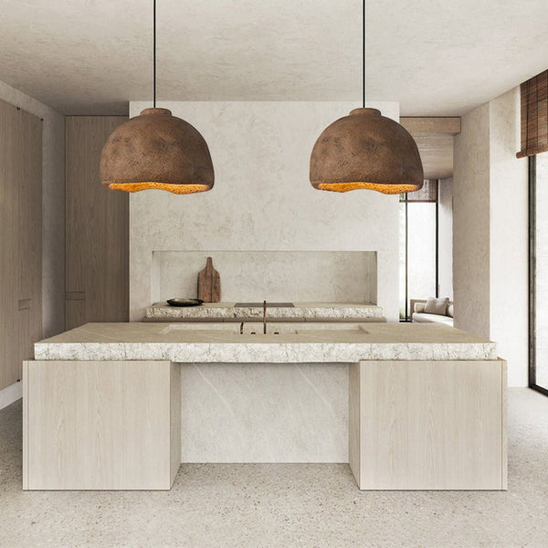 Thehouselights-Wabi-Sabi Bell-Shaped Pendant lighting-Pendant-Brown-60cm.