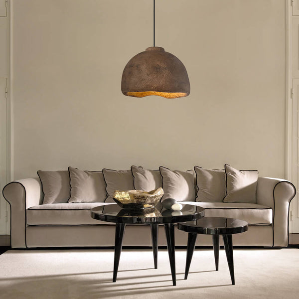 Thehouselights-Wabi-Sabi Bell-Shaped Pendant Lighting-Pendant-Brown-60cm.